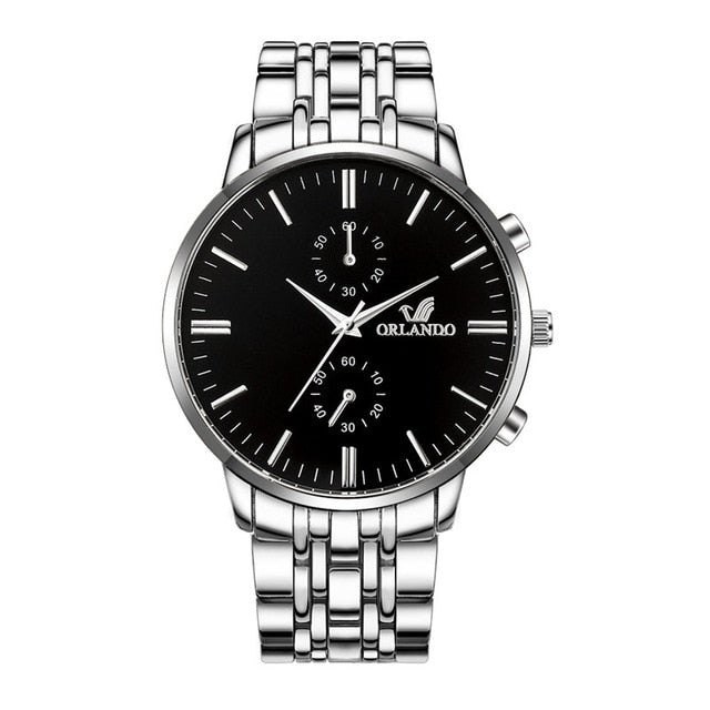 Men Watches New ORLANDO Fashion Quartz Watch Men's Silver Gold Plated Stainless Steel Wristwatch Masculino Relogio Drop Shipping - JMART - ONLINE STORE DELIVERING YOUR SUPPLIES