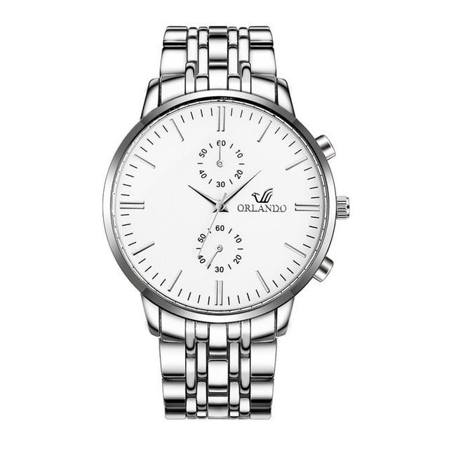 Men Watches New ORLANDO Fashion Quartz Watch Men's Silver Gold Plated Stainless Steel Wristwatch Masculino Relogio Drop Shipping - JMART - ONLINE STORE DELIVERING YOUR SUPPLIES