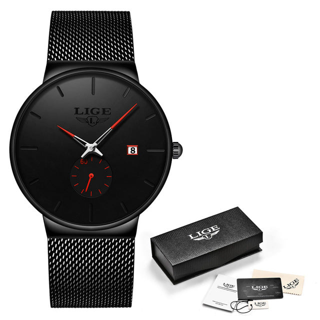 LIGE Fashion Watches Casual Waterproof Quartz Clock Mens Watches Top Brand Luxury Ultra-Thin Date Sports Watch Relogio Masculino - JMART - ONLINE STORE DELIVERING YOUR SUPPLIES