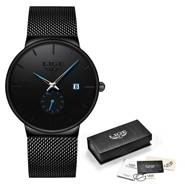 LIGE Fashion Watches Casual Waterproof Quartz Clock Mens Watches Top Brand Luxury Ultra-Thin Date Sports Watch Relogio Masculino - JMART - ONLINE STORE DELIVERING YOUR SUPPLIES