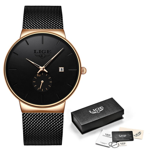 LIGE Fashion Watches Casual Waterproof Quartz Clock Mens Watches Top Brand Luxury Ultra-Thin Date Sports Watch Relogio Masculino - JMART - ONLINE STORE DELIVERING YOUR SUPPLIES