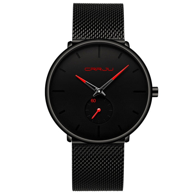CRRJU Fashion Mens Watches Top Brand Luxury Quartz Watch Men Casual Slim Mesh Steel Waterproof Sport Watch Relogio Masculino - JMART - ONLINE STORE DELIVERING YOUR SUPPLIES