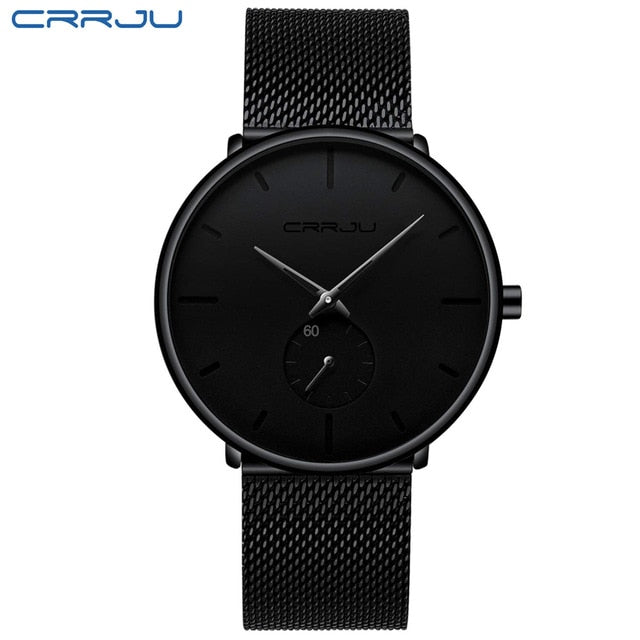 CRRJU Fashion Mens Watches Top Brand Luxury Quartz Watch Men Casual Slim Mesh Steel Waterproof Sport Watch Relogio Masculino - JMART - ONLINE STORE DELIVERING YOUR SUPPLIES
