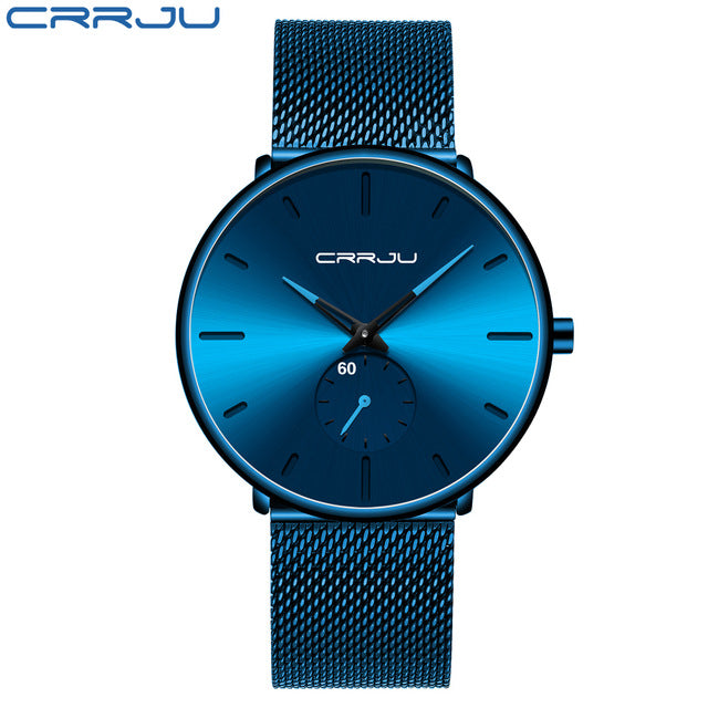 CRRJU Fashion Mens Watches Top Brand Luxury Quartz Watch Men Casual Slim Mesh Steel Waterproof Sport Watch Relogio Masculino - JMART - ONLINE STORE DELIVERING YOUR SUPPLIES