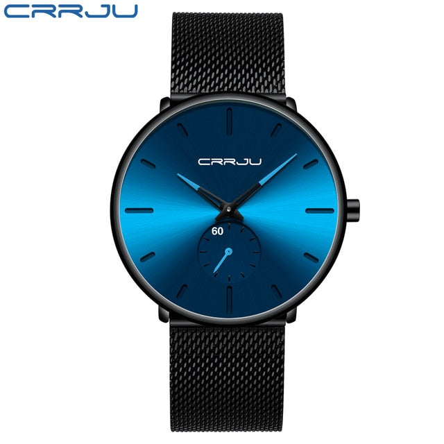 CRRJU Fashion Mens Watches Top Brand Luxury Quartz Watch Men Casual Slim Mesh Steel Waterproof Sport Watch Relogio Masculino - JMART - ONLINE STORE DELIVERING YOUR SUPPLIES