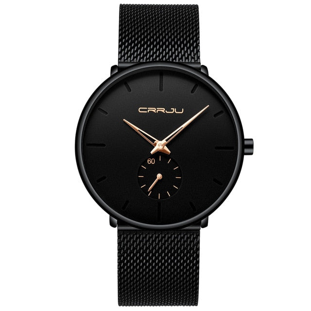 CRRJU Fashion Mens Watches Top Brand Luxury Quartz Watch Men Casual Slim Mesh Steel Waterproof Sport Watch Relogio Masculino - JMART - ONLINE STORE DELIVERING YOUR SUPPLIES