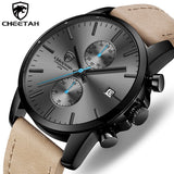 2019 Men Watch CHEETAH Brand Fashion Sports Quartz Watches Mens Leather Waterproof Chronograph Clock Business Relogio Masculino - JMART - ONLINE STORE DELIVERING YOUR SUPPLIES