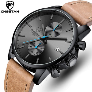 CHEETAH New Watches for Men Chronograph Sport Men’s Watch Leather Quartz Clock Waterproof Male Wrist Watch Relogio Masculino - JMART - ONLINE STORE DELIVERING YOUR SUPPLIES