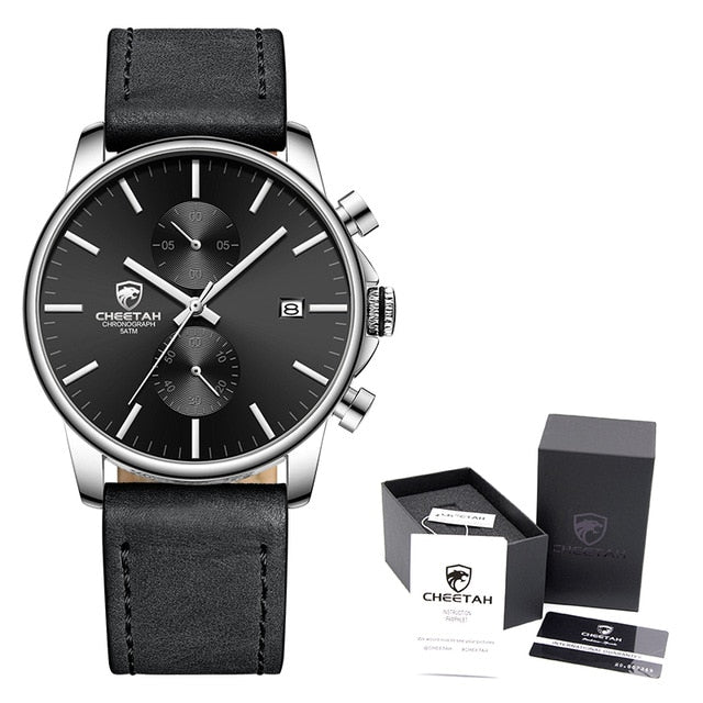 CHEETAH New Watches for Men Chronograph Sport Men’s Watch Leather Quartz Clock Waterproof Male Wrist Watch Relogio Masculino - JMART - ONLINE STORE DELIVERING YOUR SUPPLIES