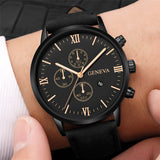 Fashion Geneva Men Date Alloy Case Synthetic Leather Analog Quartz Sport Watch Male Clock Top Brand Luxury Relogio Masculino D30 - JMART - ONLINE STORE DELIVERING YOUR SUPPLIES