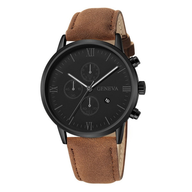 Fashion Geneva Men Date Alloy Case Synthetic Leather Analog Quartz Sport Watch Male Clock Top Brand Luxury Relogio Masculino D30 - JMART - ONLINE STORE DELIVERING YOUR SUPPLIES