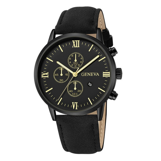 Fashion Geneva Men Date Alloy Case Synthetic Leather Analog Quartz Sport Watch Male Clock Top Brand Luxury Relogio Masculino D30 - JMART - ONLINE STORE DELIVERING YOUR SUPPLIES