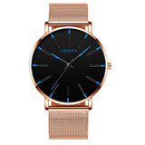 Luxury fashion men's minimalist watch ultra-thin black stainless steel mesh bracelet watch men's business casual quartz clock - JMART - ONLINE STORE DELIVERING YOUR SUPPLIES