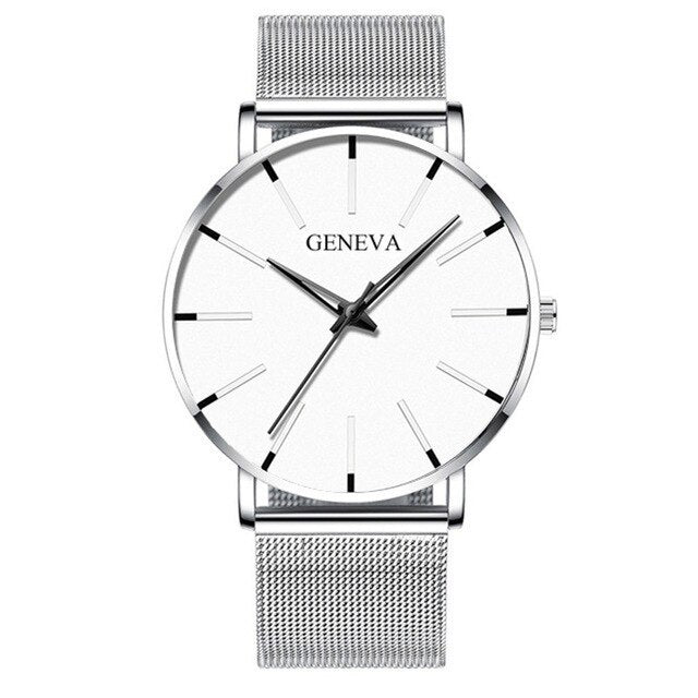 Luxury fashion men's minimalist watch ultra-thin black stainless steel mesh bracelet watch men's business casual quartz clock - JMART - ONLINE STORE DELIVERING YOUR SUPPLIES