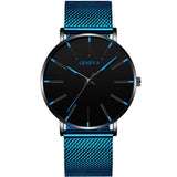 Luxury fashion men's minimalist watch ultra-thin black stainless steel mesh bracelet watch men's business casual quartz clock - JMART - ONLINE STORE DELIVERING YOUR SUPPLIES