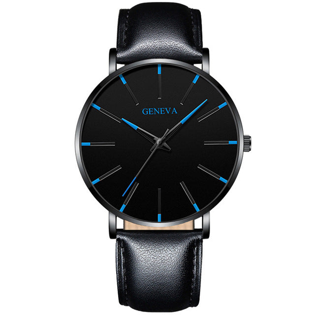Luxury fashion men's minimalist watch ultra-thin black stainless steel mesh bracelet watch men's business casual quartz clock - JMART - ONLINE STORE DELIVERING YOUR SUPPLIES