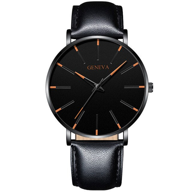 Luxury fashion men's minimalist watch ultra-thin black stainless steel mesh bracelet watch men's business casual quartz clock - JMART - ONLINE STORE DELIVERING YOUR SUPPLIES