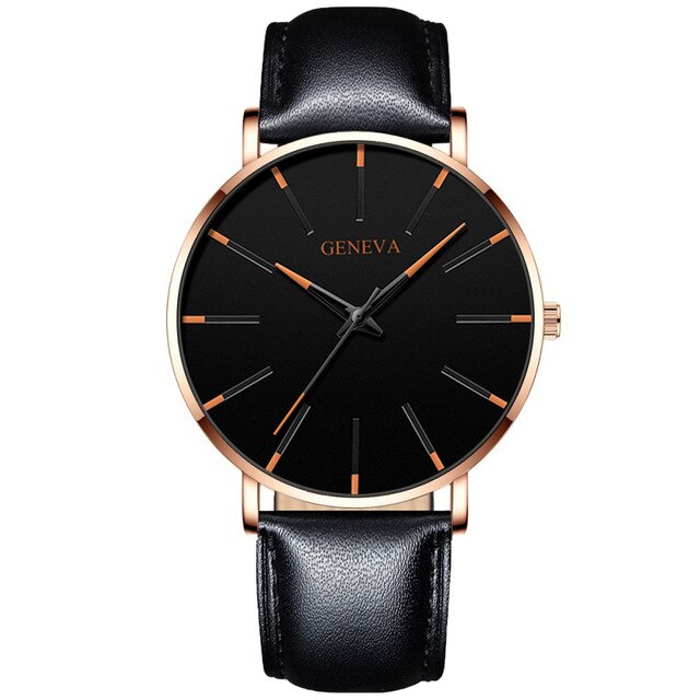 Luxury fashion men's minimalist watch ultra-thin black stainless steel mesh bracelet watch men's business casual quartz clock - JMART - ONLINE STORE DELIVERING YOUR SUPPLIES